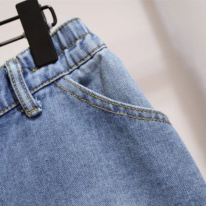 Шорты женские джинсовые с вышивкой, цвет голубой