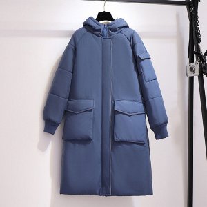 Пальто женское утепленное, цвет синий