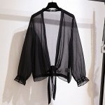 Блуза женская &quot;Накидка&quot; полупрозрачная, цвет черный