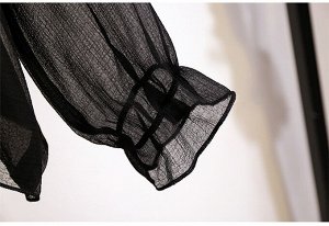 Блуза женская "Накидка" полупрозрачная, цвет черный