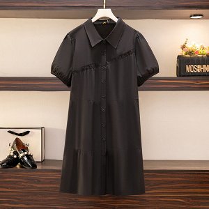 Женское платье-рубашка, цвет черный