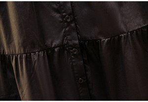 Платье женское свободного кроя в тонкую полоску с коротким рукавом, цвет черный