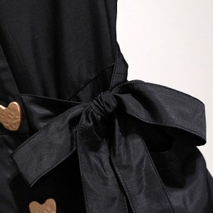 Платье женское с пуговицами в виде сердечек и с коротким рукавом, цвет черный