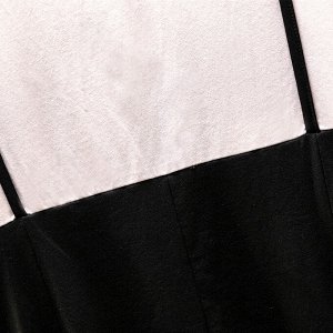 Платье женское с имитацией многослойности и с коротким рукавом, цвет черный/белый
