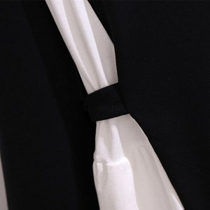 Платье женское с имитацией многослойности с принтом "Тигренок" с длинным рукавом, цвет черный/белый
