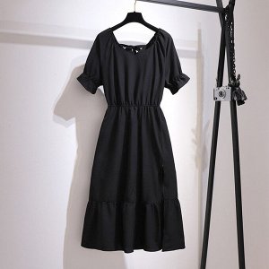 Платье женское приталенное с длинным рукавом, цвет черный
