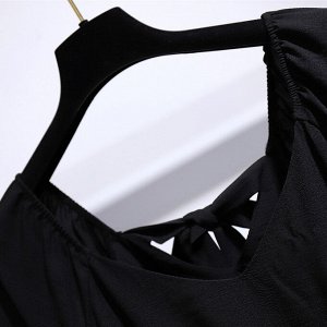Платье женское приталенное с длинным рукавом, цвет черный