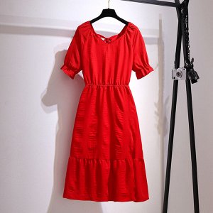 Платье женское приталенное с длинным рукавом, цвет красный