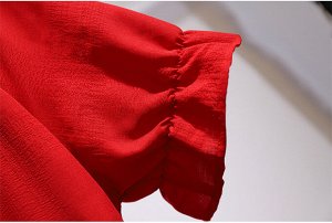 Платье женское приталенное с длинным рукавом, цвет красный