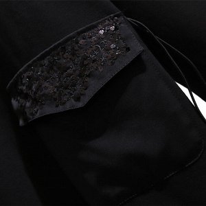 Женская утепленная толстовка, удлиненная, с боковыми карманами, цвет черный