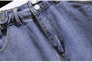 Шорты женские джинсовые без декора, цвет голубой