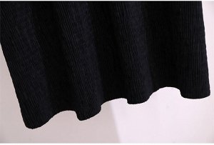 Платье женское прямого кроя с длинным рукавом, цвет черный