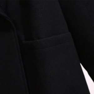 Женское пальто прямого кроя, цвет черный