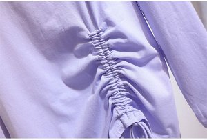 Кофта женская, с драпировкой сбоку и асимметричной спиной, цвет фиолетовый