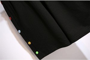Шорты женские в спортивном стиле с декором "Цветные клепки" по бокам, цвет черный