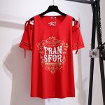 Женская футболка с надписью &quot;Transfor&quot;, цвет красный