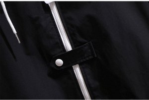 Куртка женская с капюшоном в спортивном стиле, цвет черный