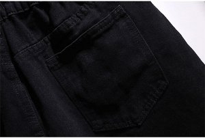 Шорты женские джинсовые с нашивкой, цвет черный