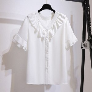 Блуза женская с рюшами, цвет белый
