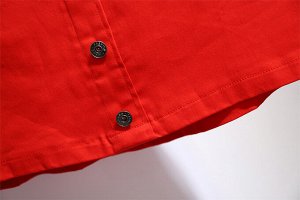 Юбка женская укороченная с вышивкой "Ромашка", цвет красный
