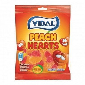 Мармелад в виде сердец со вкусом персика Vidal / Видал 90 гр
