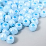 Бисер круглый 6/0 &quot;Голубой перламутр&quot; 20 гр