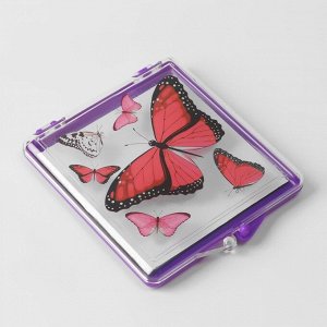Игольница магнитная «Бабочки», с иглами, 7 x 8 см, цвет фиолетовый