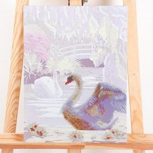 Школа талантов Картина по номерам с алмазной мозаикой без подрамника «Лебедь», 30 х 40 см