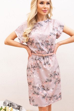 Платье Ульяна №52. Цвет:розово-коричневый/цветы