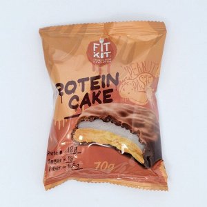 Печенье протеиновое "Fit Kit Protein CAKE" со вкусом арахисовой пасты , 70 г