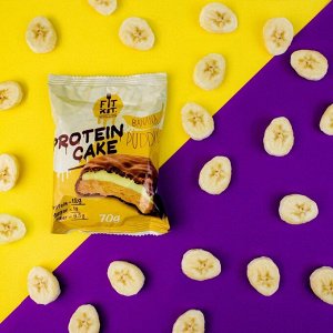 Печенье протеиновое Fit Kit Protein cake, со вкусом бананового пудинга, спортивное питание, 70 г