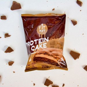 Печенье протеиновое Fit Kit Protein cake, со вкусом двойного шоколада, спортивное питание, 70 г