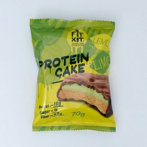 Печенье протеиновое "Fit Kit Protein CAKE" со вкусом лимон-лайм , 70 г