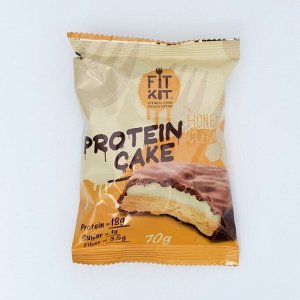 Печенье протеиновое "Fit Kit Protein CAKE" со вкусом медового крема , 70 г
