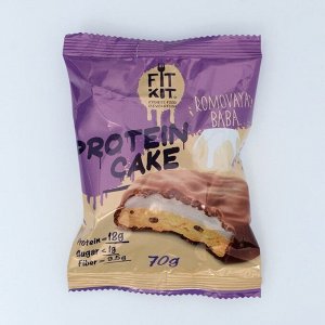 Печенье протеиновое &quot;Fit Kit Protein CAKE&quot; со вкусом ромовая баба , 70 г