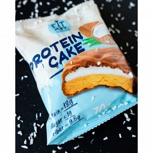 Печенье протеиновое Fit Kit Protein cake, со вкусом тропический кокос, спортивное питание, 70 г