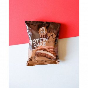 Печенье протеиновое Fit Kit Protein cake, со вкусом шоколад-кофе, спортивное питание, 70 г