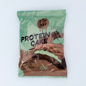 Печенье протеиновое "Fit Kit Protein CAKE" со вкусом шоколад-мята , 70 г