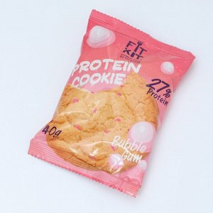 Печенье протеиновое "Fit Kit Protein сookie" со вкусом бабл-гам , 40 г