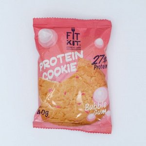 Печенье протеиновое "Fit Kit Protein сookie" со вкусом бабл-гам , 40 г