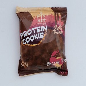 Печенье глазированное "Fit Kit Protein chocolate сookie" со вкусом вишневого пирога , 50г