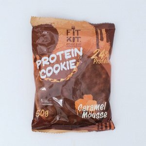 Печенье глазированное "Fit Kit Protein chocolate сookie" со вкусом карамельного мусса , 50г