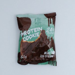 Печенье глазированное "Fit Kit Protein chocolate сookie" со вкусом мятного мороженого , 50г