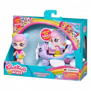 Кинди Кидс Игр набор Мини-кукла Рэйнбоу Кейт с самолетом ТМ Kindi Kids