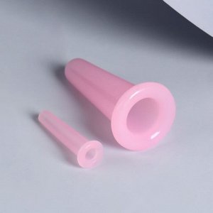 Queen fair Набор вакуумных банок для массажа, силиконовые, d=1,6/3,9 см, 2 шт, цвет розовый
