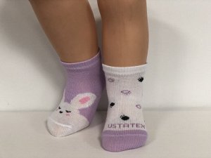 Носки детские хлопковые для девочки ясельные 2 пары цвет Сирень