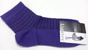 Арт. 2С2 Укороченные носки с рельефным рисунком/цвет темно-сиреневый