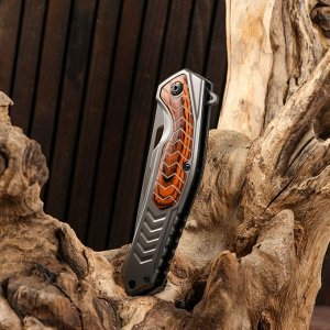 Нож складной "Хищник" полуавтоматический, накладка из дерева, 22см, клинок 9,3см