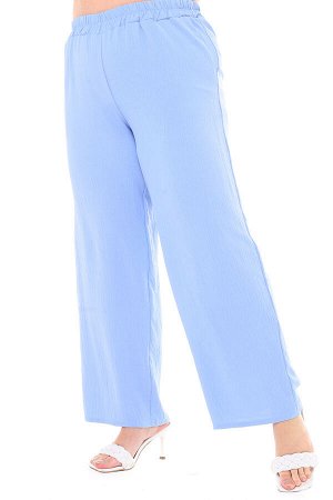 Брюки-9131 Модель брюк: Широкие; Материал: Искусственный шелк;   Фасон: Брюки; Параметры модели: Рост 173 см, Размер 54
Брюки "палаццо" искусственный шёлк голубые
Удобные брюки-палаццо свободного кроя