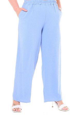 Брюки-9131 Модель брюк: Широкие; Материал: Искусственный шелк;   Фасон: Брюки; Параметры модели: Рост 173 см, Размер 54
Брюки "палаццо" искусственный шёлк голубые
Удобные брюки-палаццо свободного кроя
